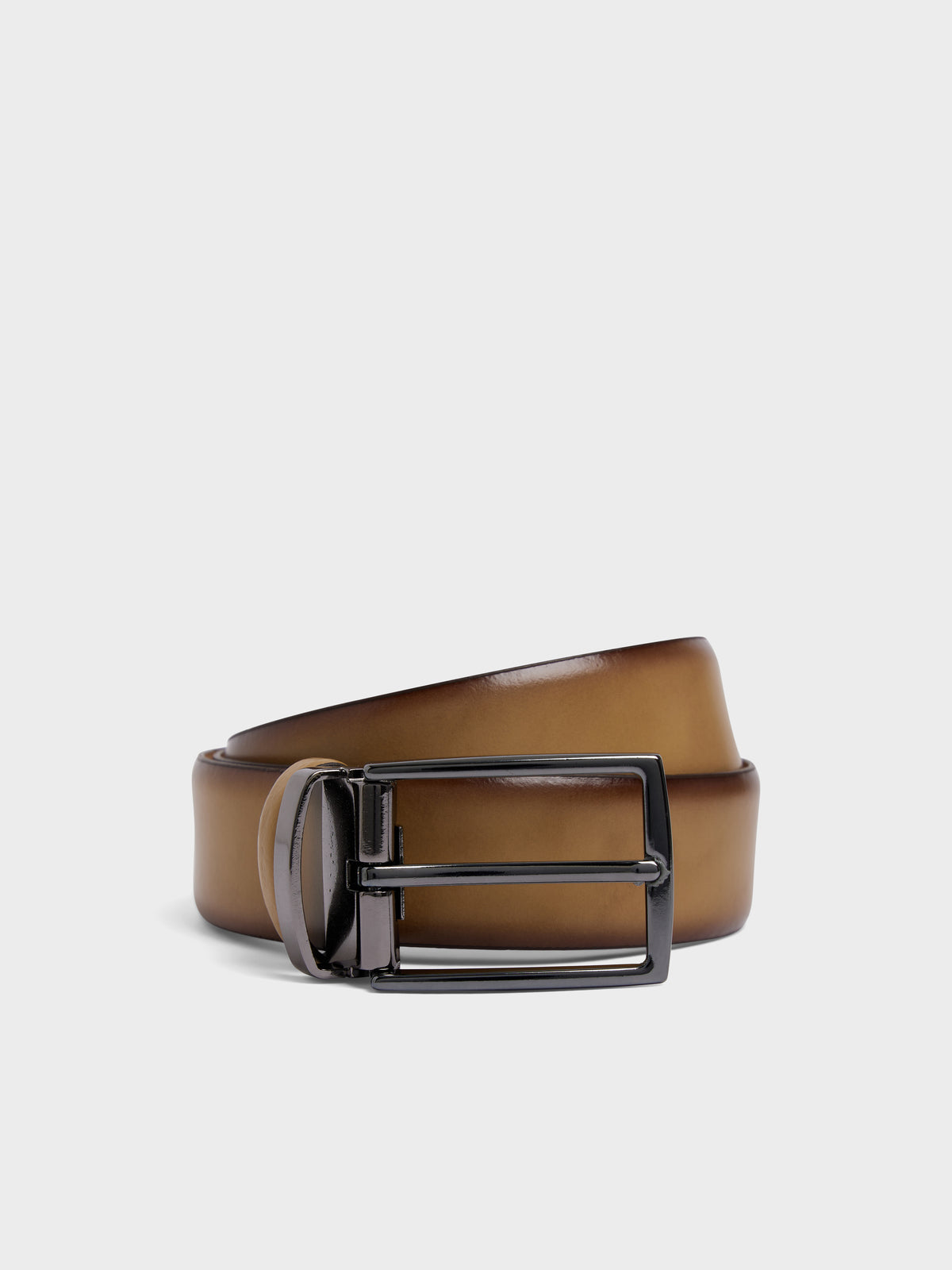 Ceinture Ajustable En Cuir Lisse Taupe