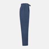 Blue Linen Herringbone Miles Trousers