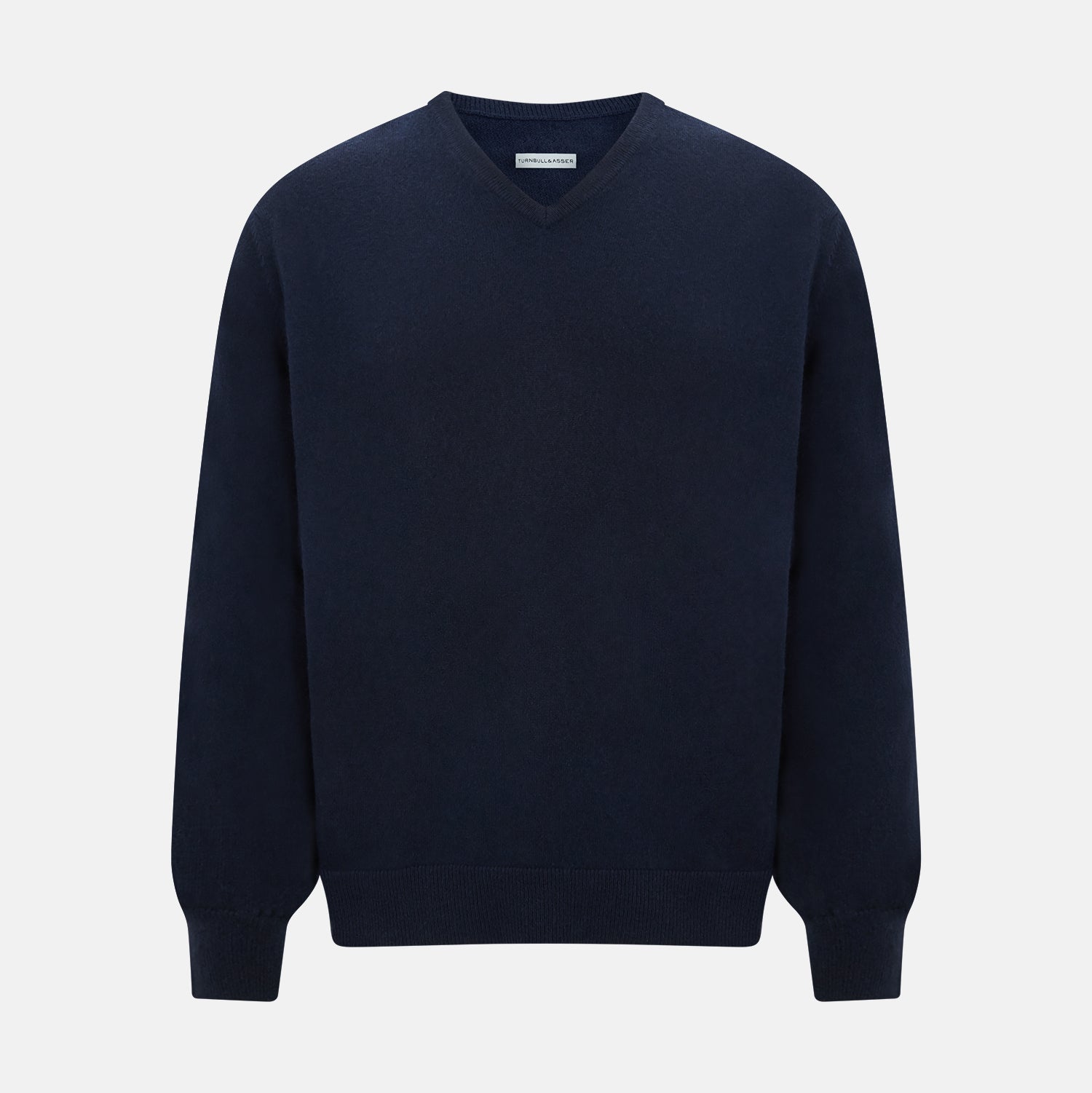 Navy Cashmere V-neck Jumper