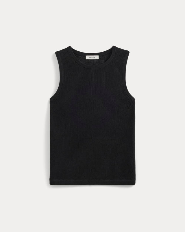 Textured Knit Tank | Black