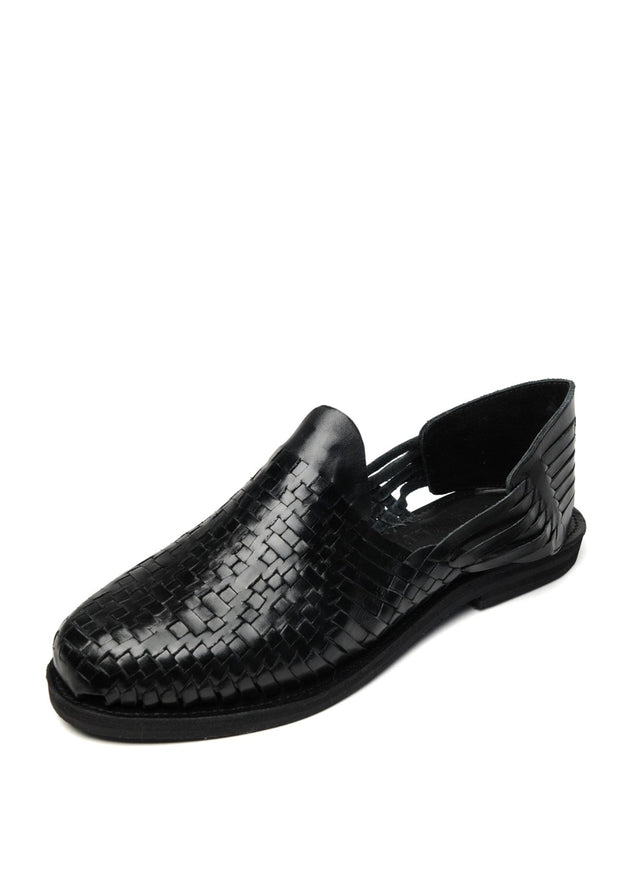 Rio Grande Leather Huarache | Slip on Vegetable Tanned Sandals | Black
