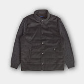 Charcoal Cashmere Loro Piana Cino Jacket with Knitted Sleeves