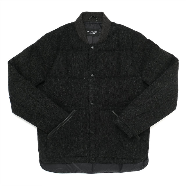 Charcoal Herringbone Down Jacket