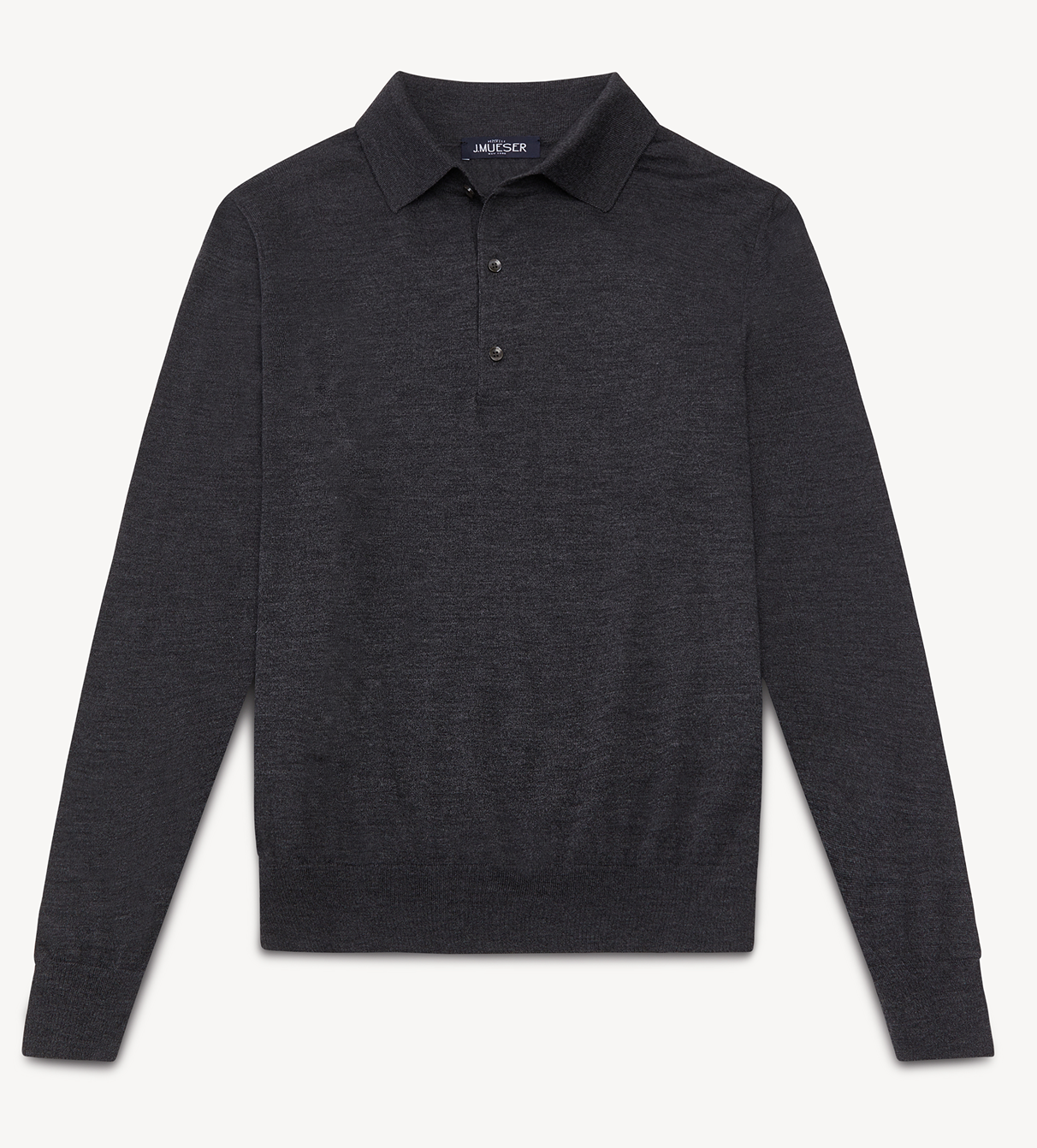 Charcoal Merino Knit Polo