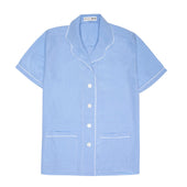 Charlie Plain Cotton Pyjama Short Set in Sky Blue