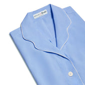 Charlie Plain Cotton Pyjama Short Set in Sky Blue