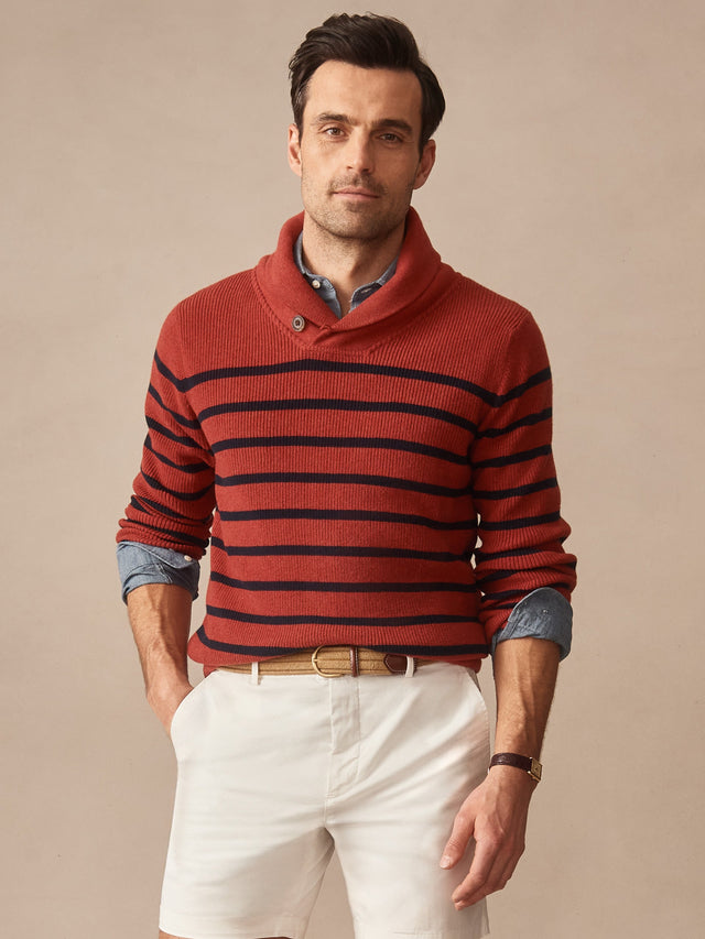 Nantucket_Red/Navy Stripe Hudson Sweater | Men's Sweaters | J.McLaughlin