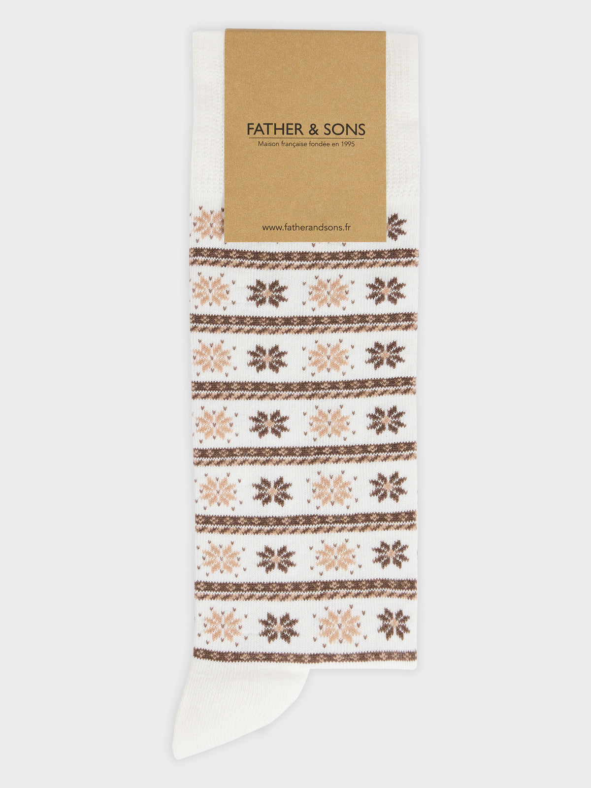 Chaussettes En Coton Bio M Lang Cru Motif Marron