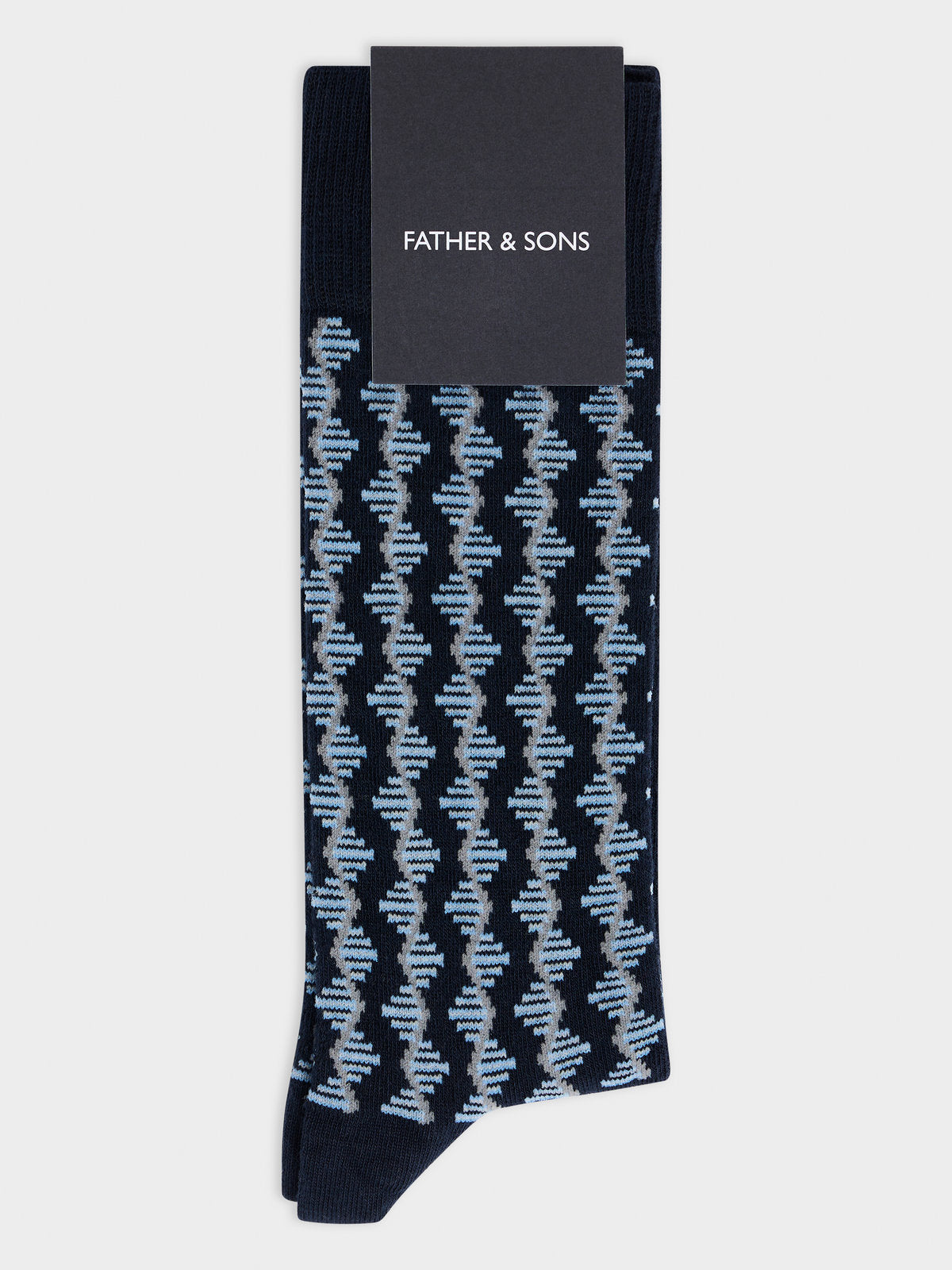 Chaussettes En Coton Bio M Lang Bleu Marine Motif Bleu Ciel