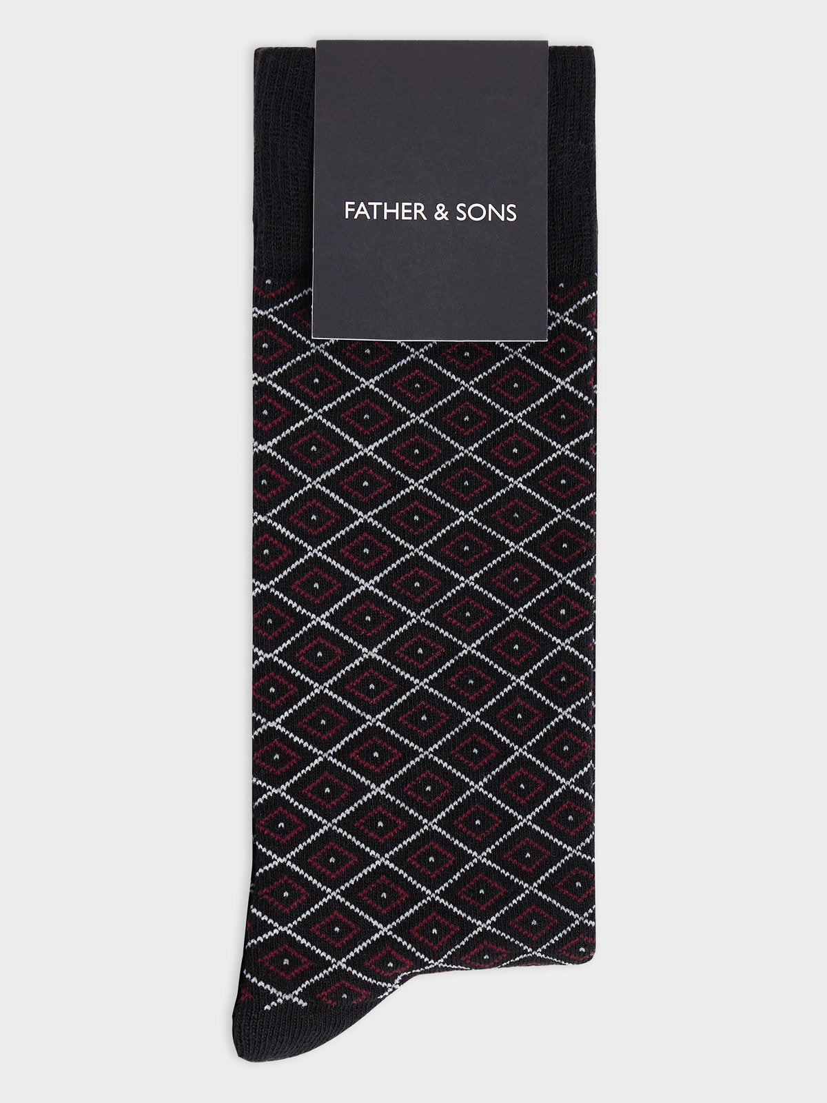 Chaussettes En Coton Bio M Lang Noir Carreaux
