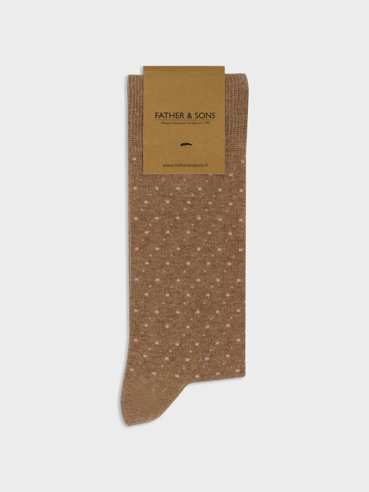 Chaussettes En Coton Bio M Lang Beige Pois Roses