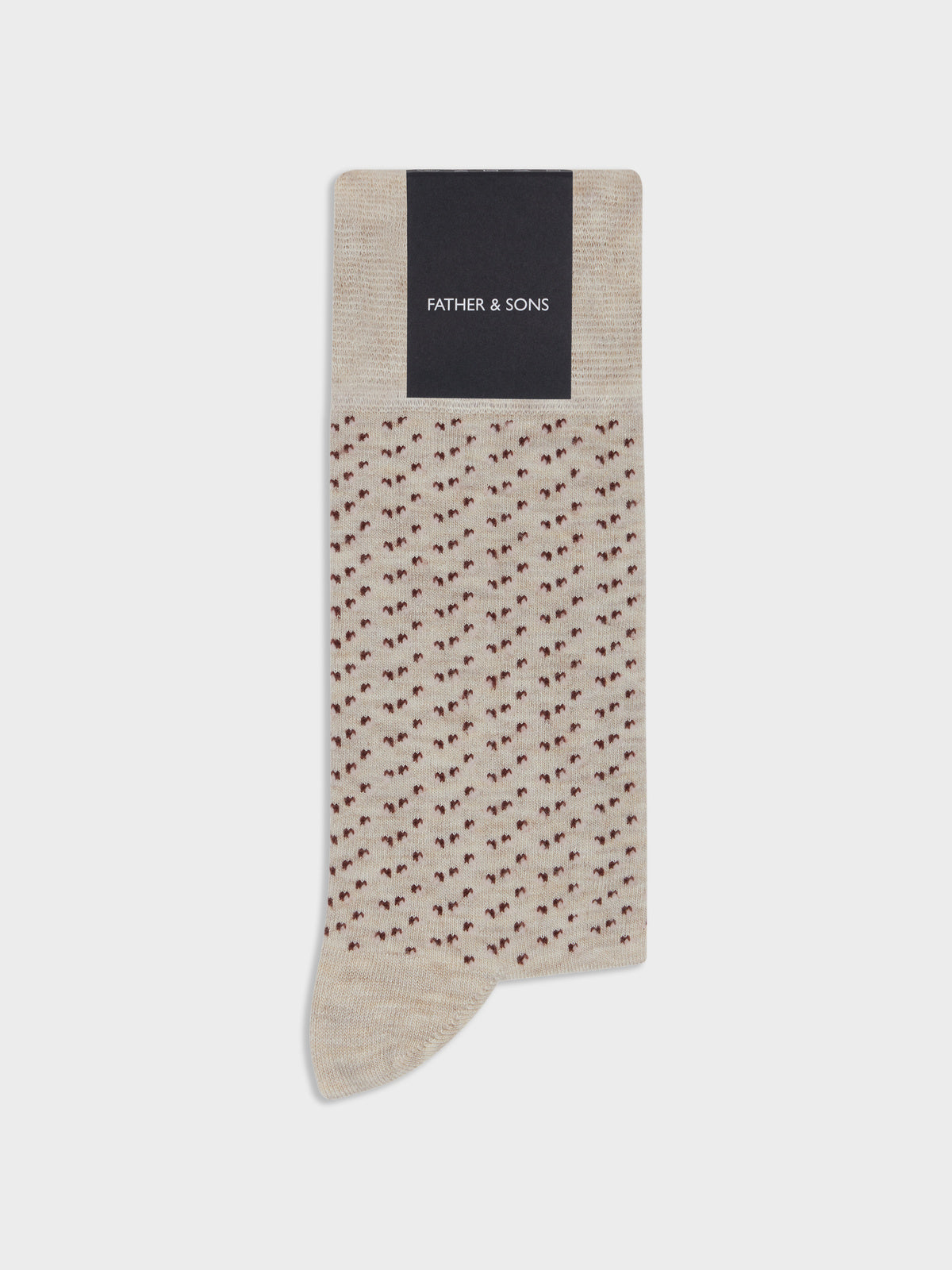 Chaussettes En Viscose De Bambou Beige Motif Rose