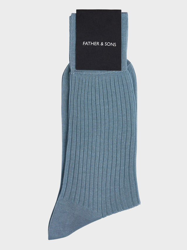 Chaussettes en coton fil d'Ecosse bleu céruléen