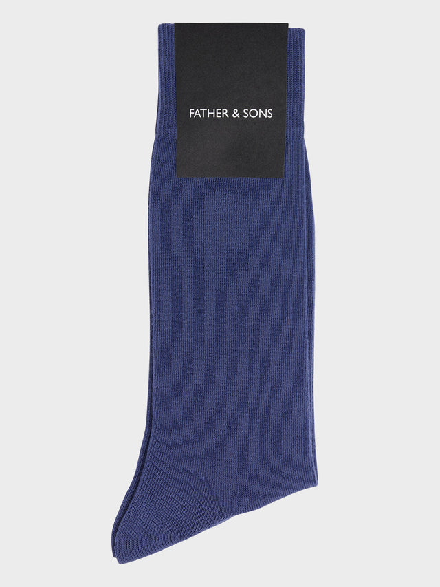 Chaussettes en coton bio mélangé bleu chambray