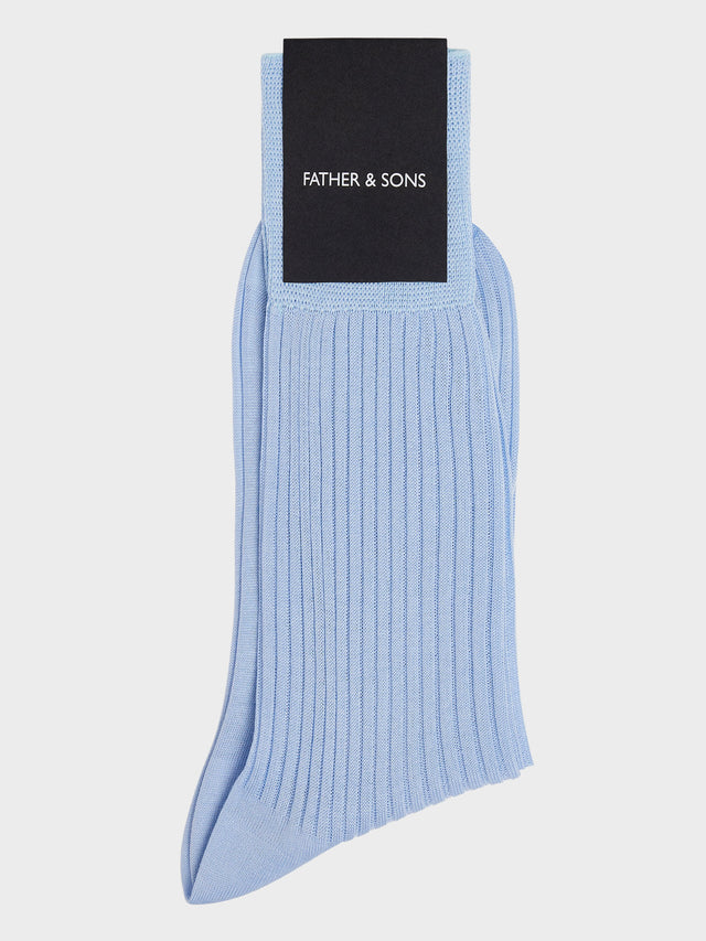 Chaussettes en coton fil d'Ecosse bleu ciel