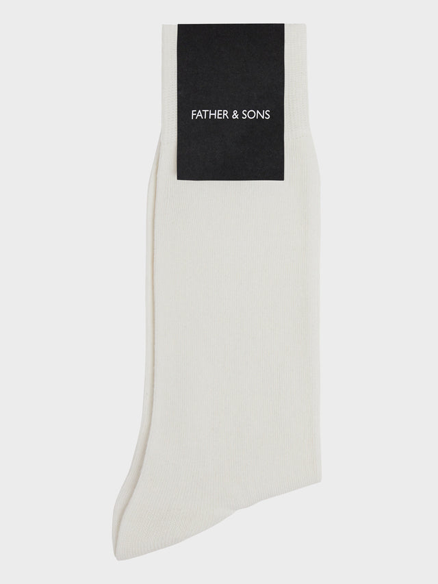 Chaussettes en coton bio mélangé écru