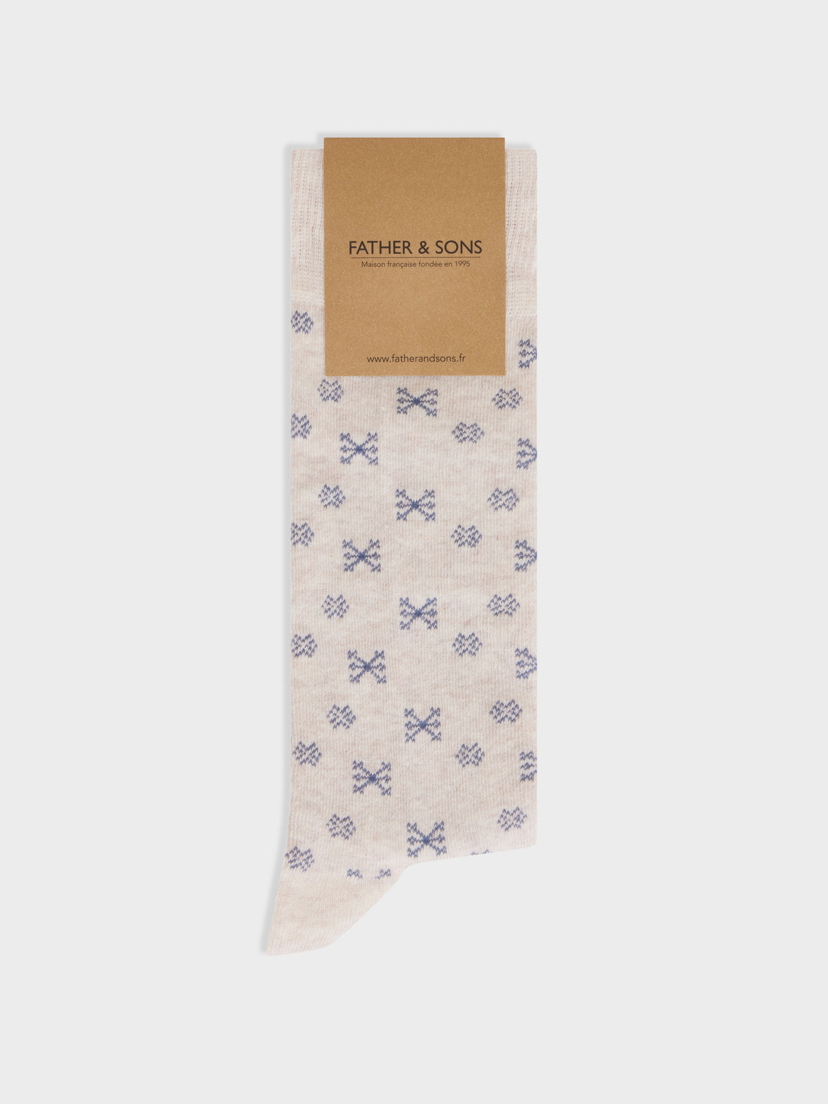 Chaussettes En Coton Bio M Lang Cru Motif Bleu