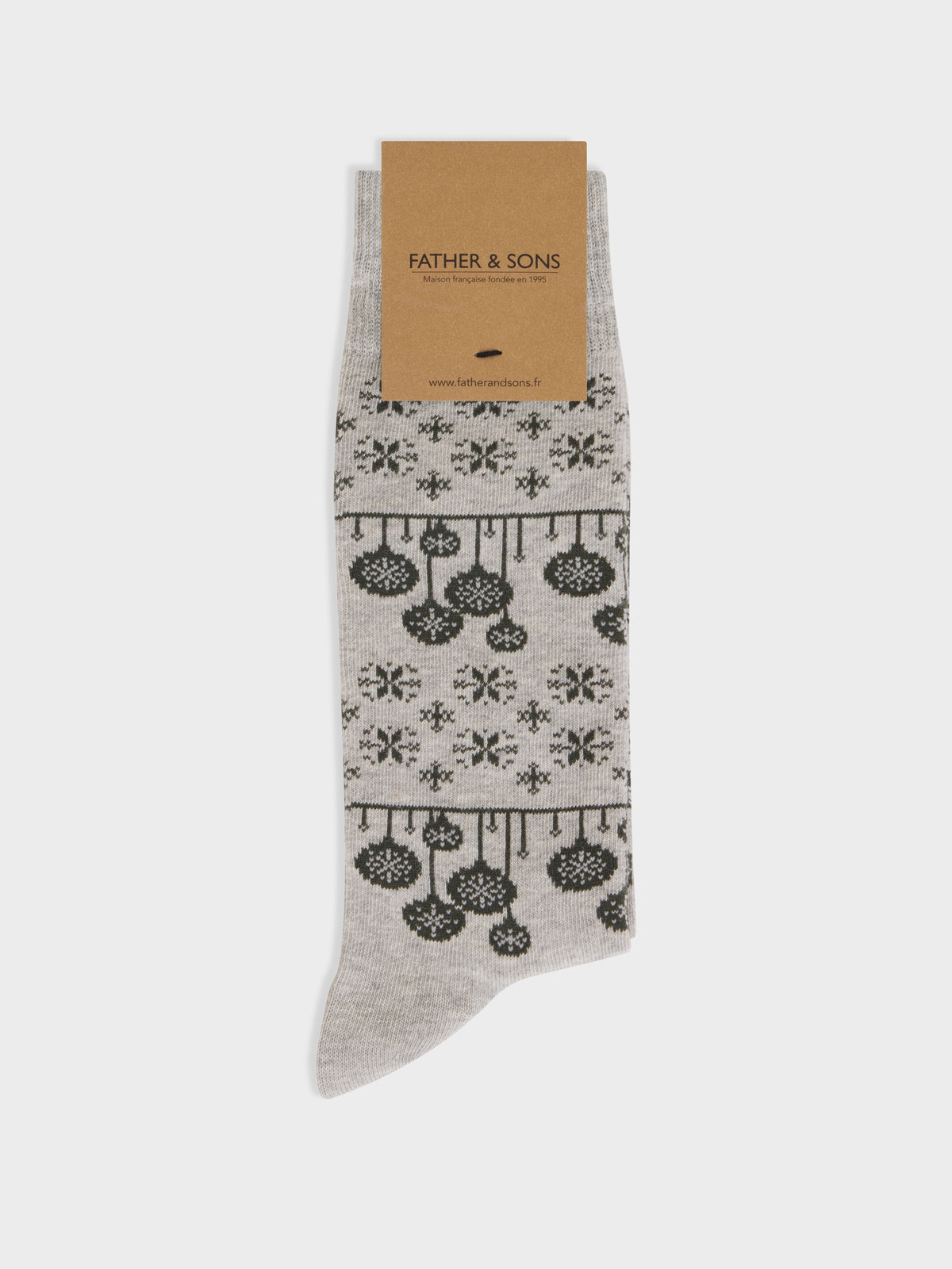 Chaussettes En Coton M Lang Gris Motif Olive