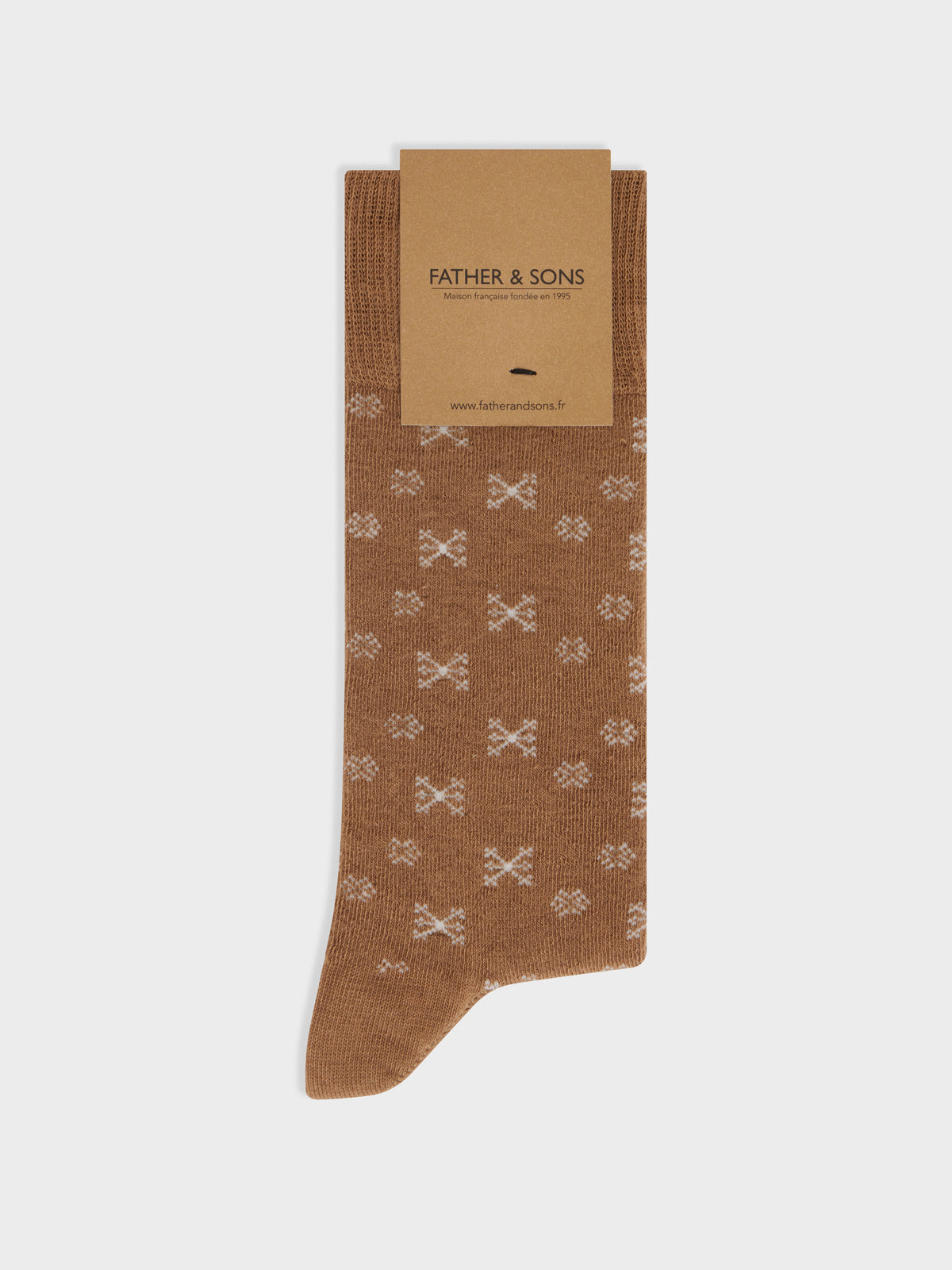 Chaussettes En Coton Bio M Lang Marron Motif Cru