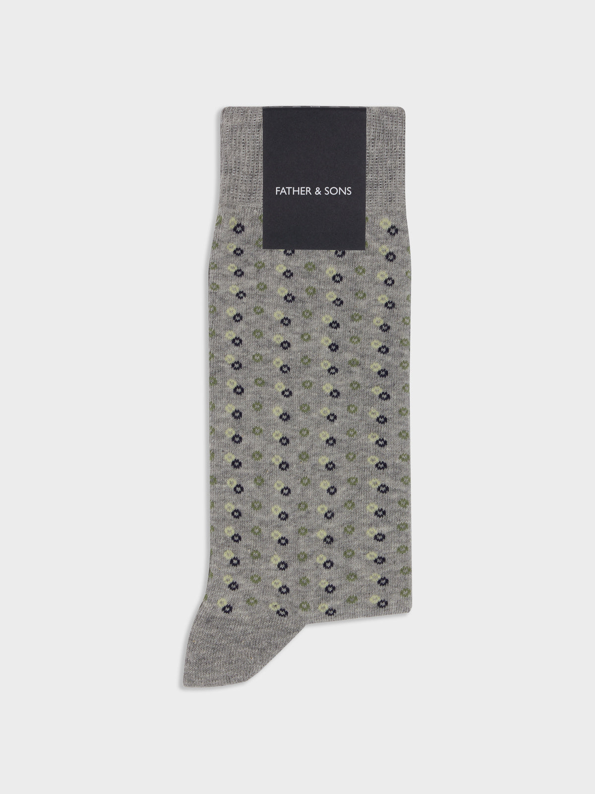Chaussettes En Coton Bio Gris Clair Motif