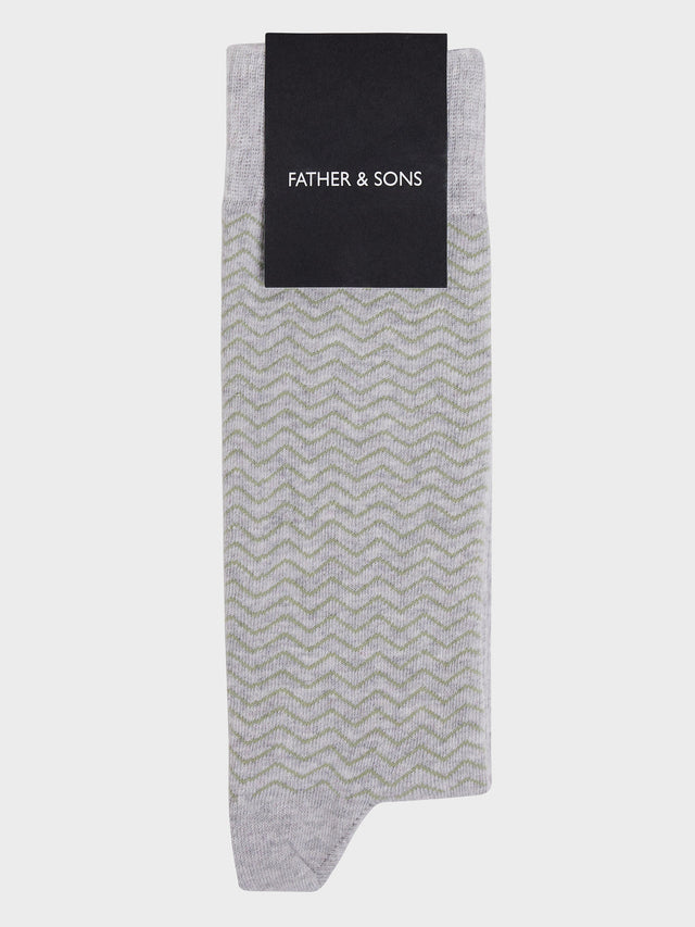 Chaussettes en coton bio mélangé gris à motif