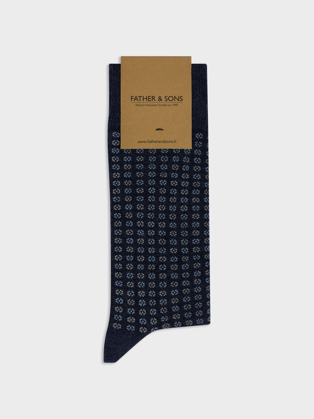 Chaussettes En Coton Bio Bleu Indigo Motif