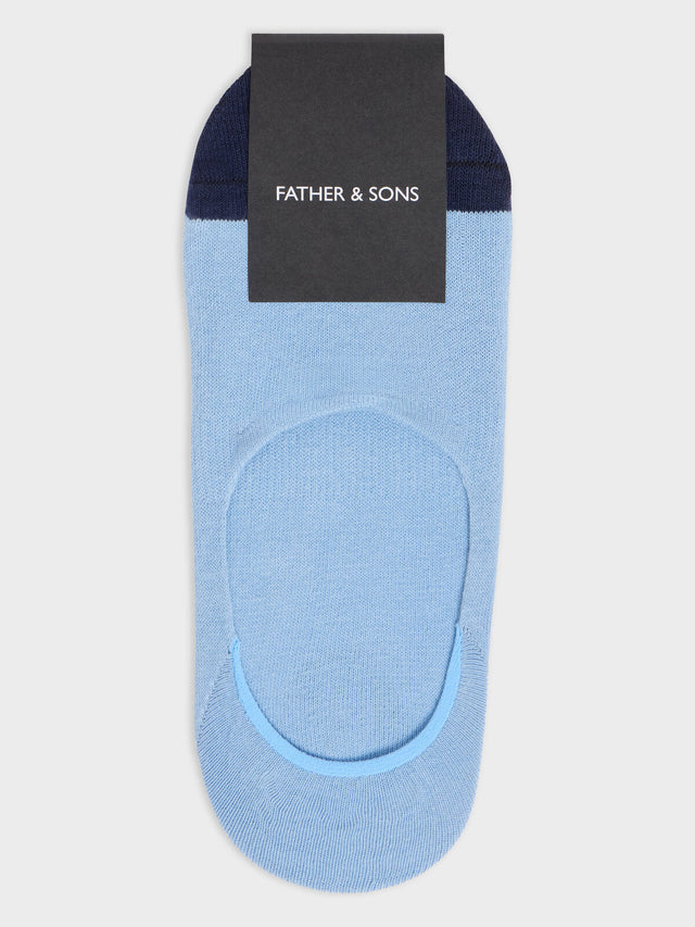 Chaussettes invisibles en coton mélangé bleu jeans