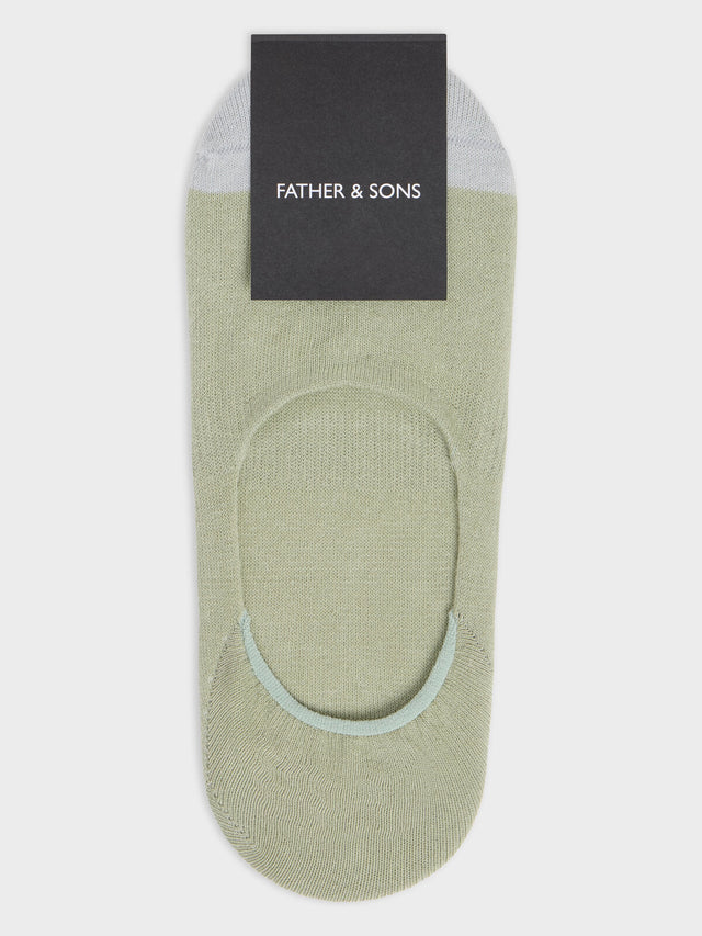 Chaussettes invisibles en coton mélangé kaki
