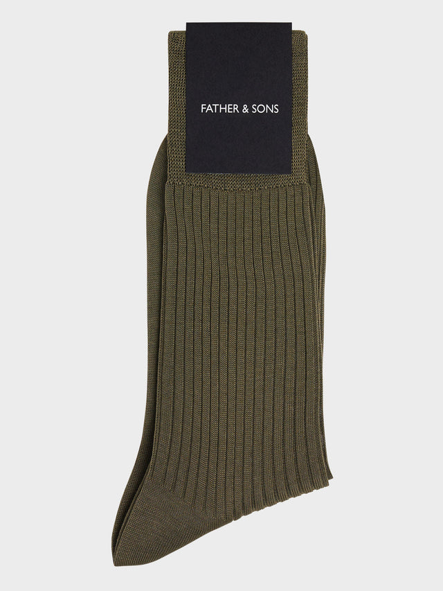 Chaussettes en coton fil d'Ecosse kaki