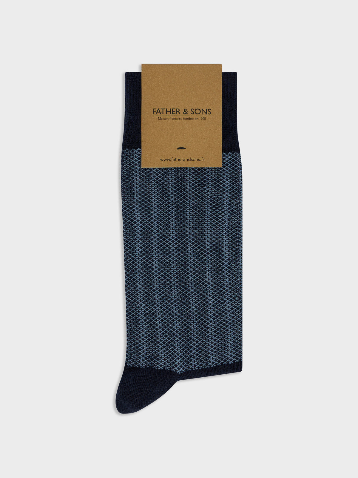 Chaussettes En Coton Bio Bleu Marine Motif Bleu Ciel