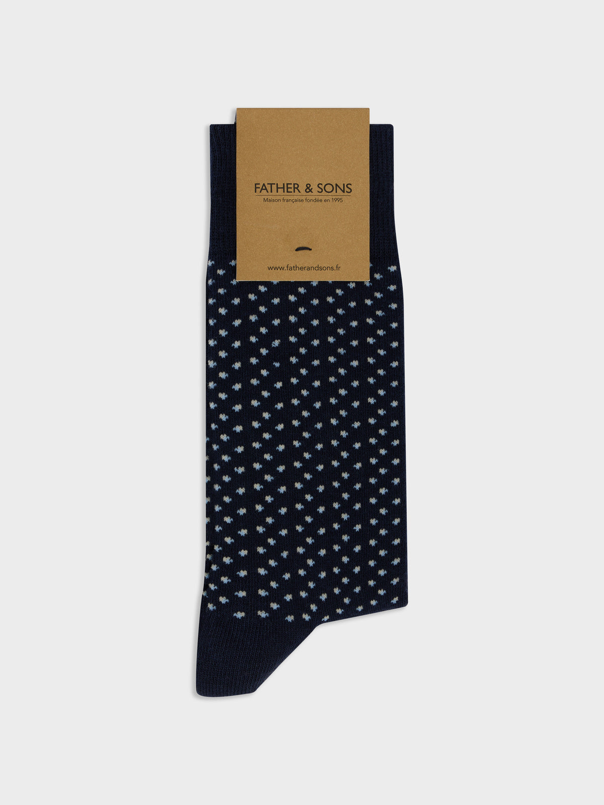 Chaussettes En Coton Bio Bleu Marine Motif