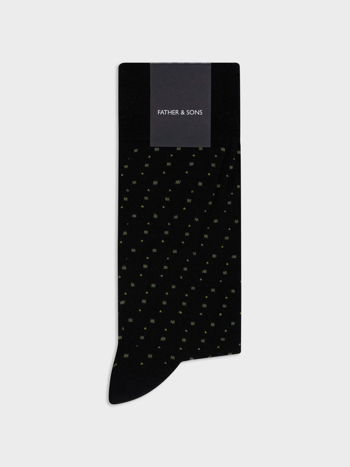 Chaussettes En Viscose De Bambou Noir Pois Vert Et Jaune