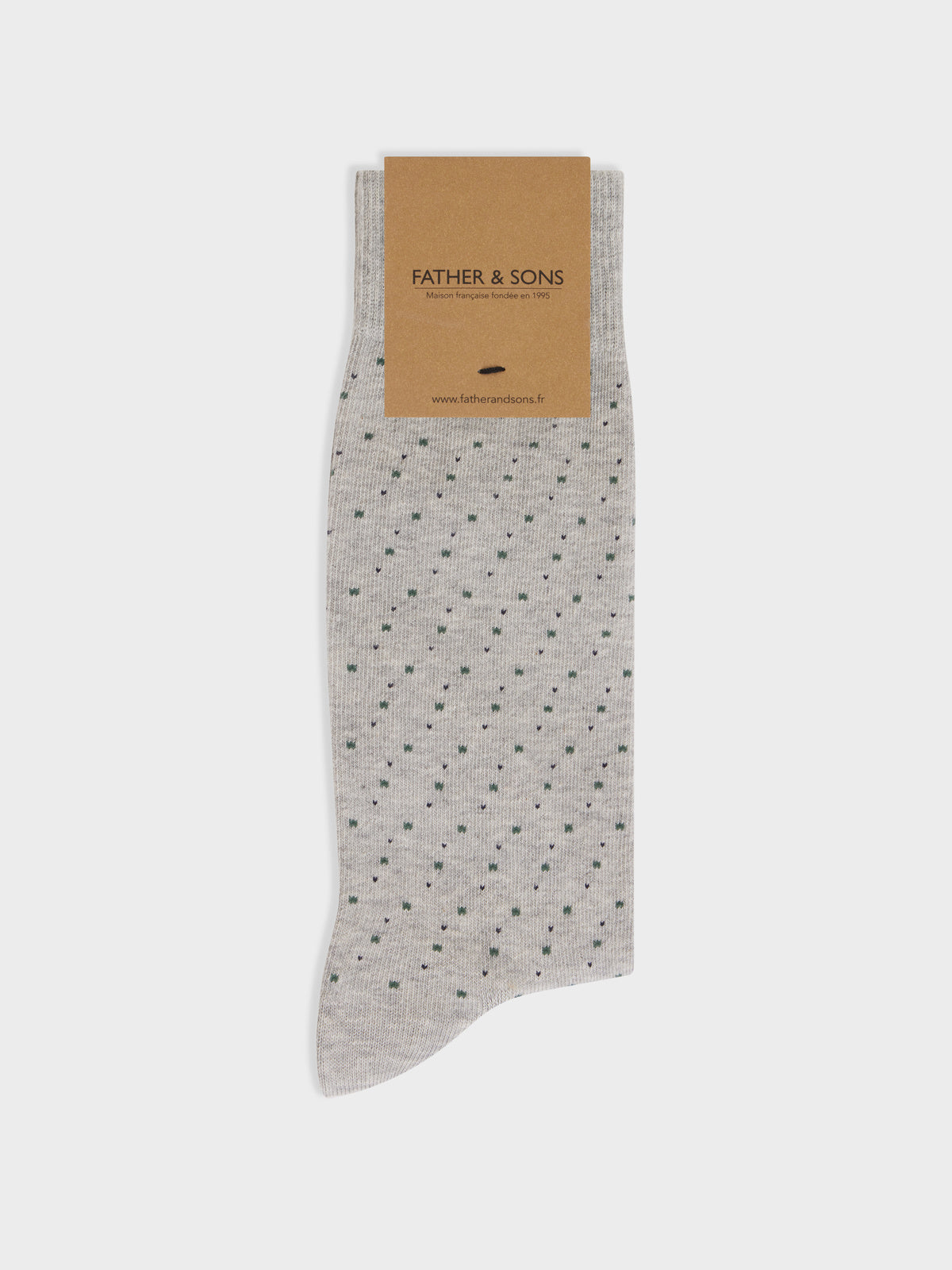 Chaussettes En Coton M Lang Gris Pois Vert Et Bleu