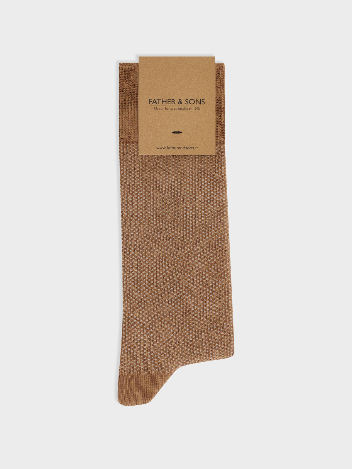 Chaussettes En Coton Bio M Lang Tabac Pois Beiges
