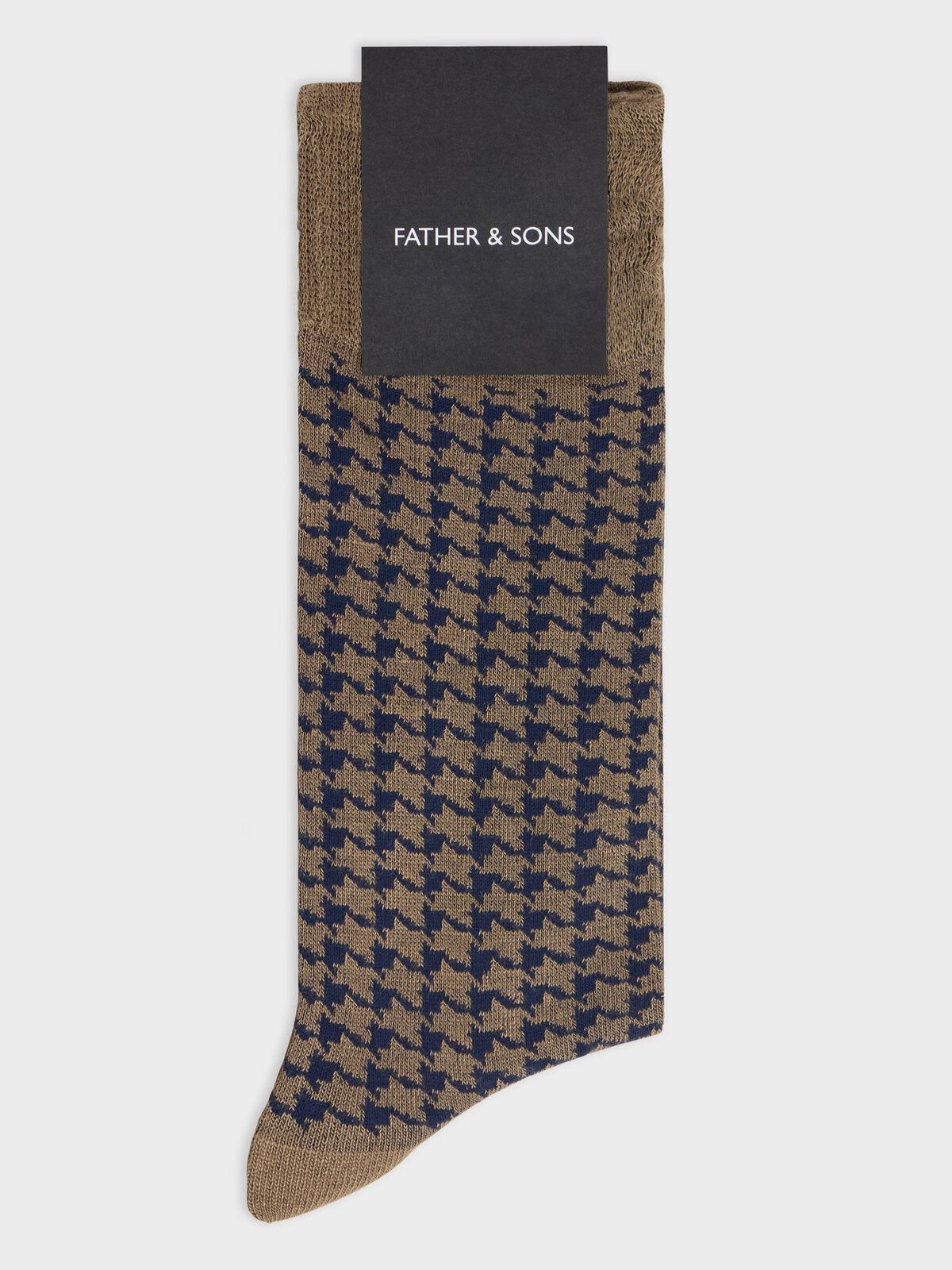 Chaussettes En Viscose De Bambou Marron Motif Bleu Indigo