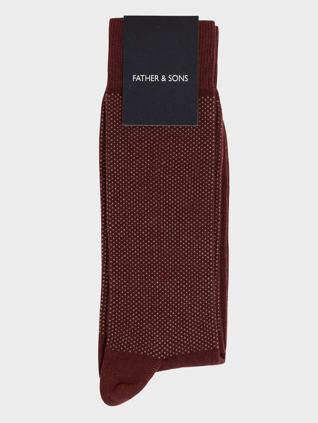 Chaussettes en coton bio mélangé terracotta à pois