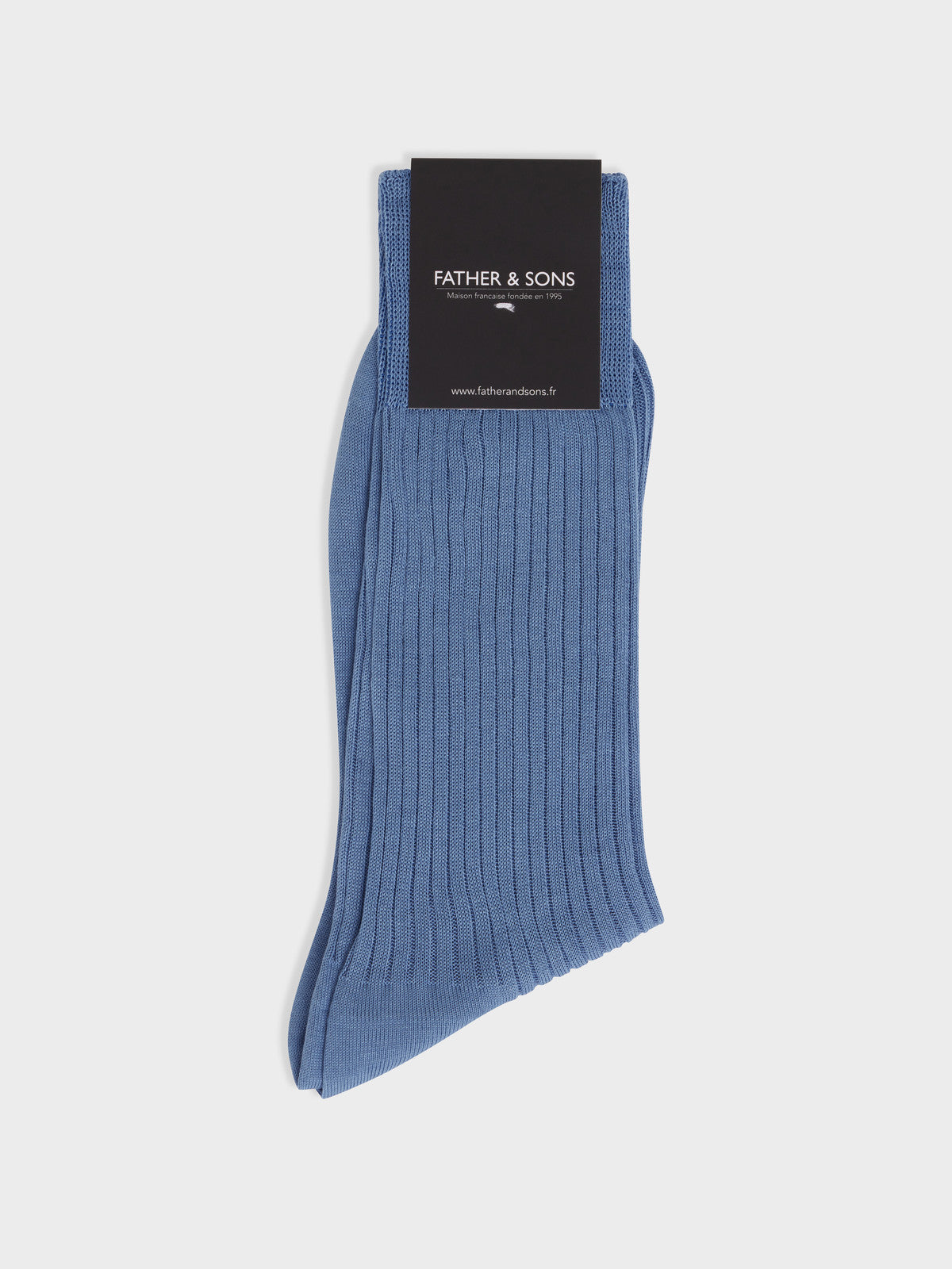 Chaussettes En Coton Fil D Ecosse Bleu Azur