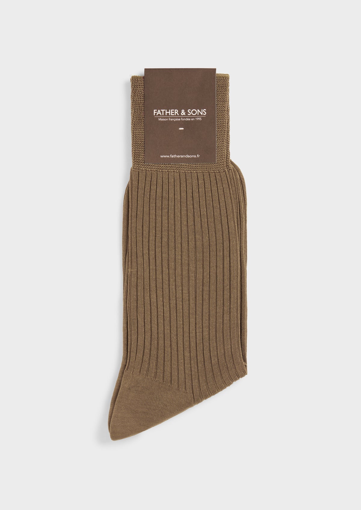 Chaussettes En Coton Fil D Ecosse Uni Beige