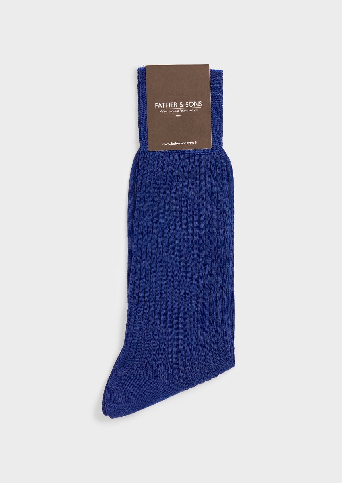 Chaussettes En Coton Fil D Ecosse Uni Bleu Cobalt