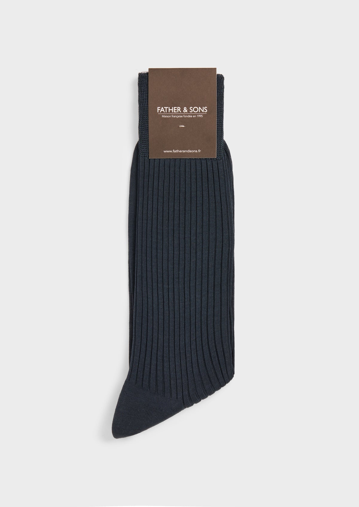 Chaussettes En Coton Fil D Ecosse Uni Bleu Prusse