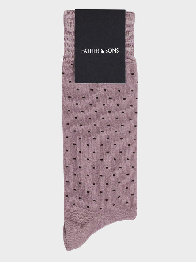 Chaussettes en coton bio mélangé violet à pois