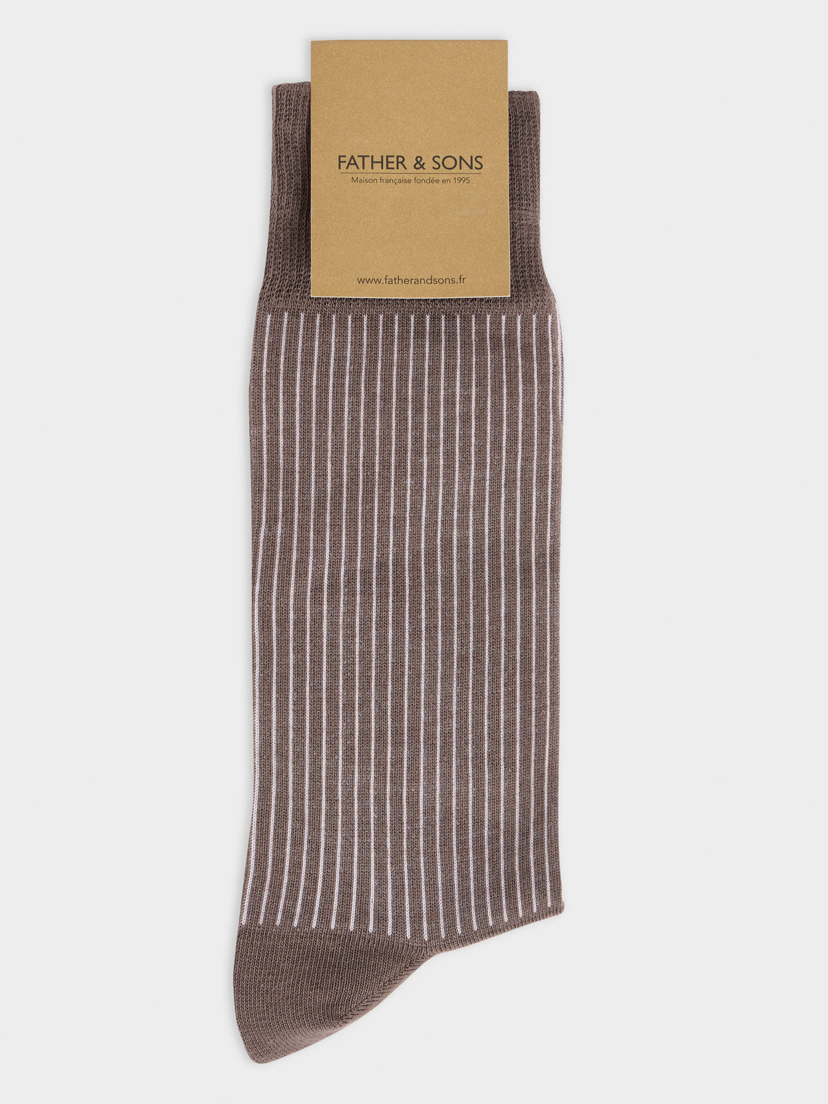 Chaussette En Coton Bio M Lang Marron Rayures
