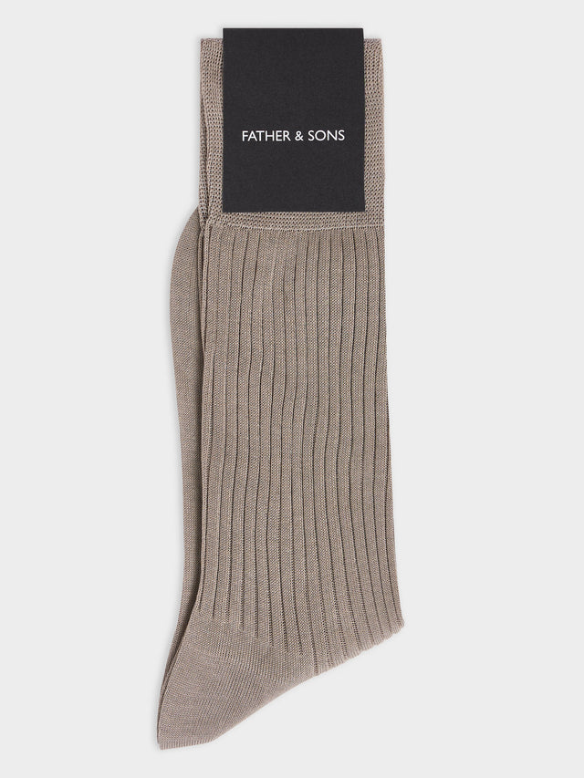 Chaussettes en coton fil d'Ecosse beige