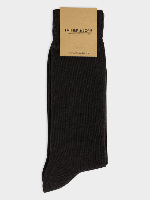 Chaussettes en coton bio mélangé marron