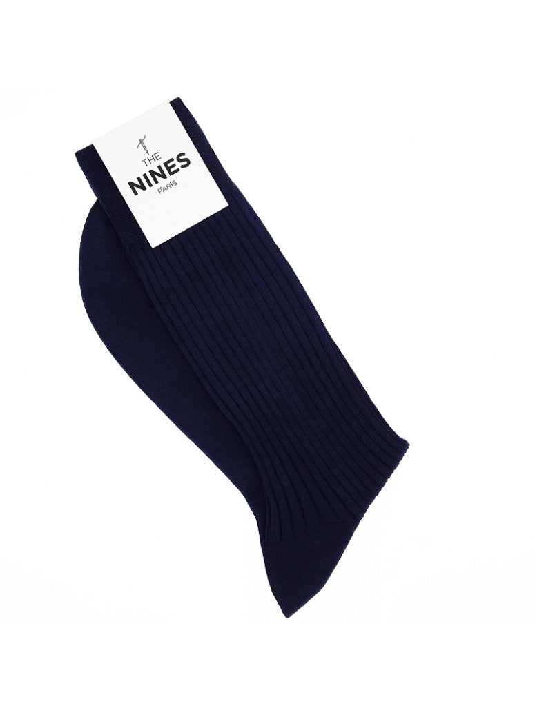 Midnight Blue Cotton Lisle Socks