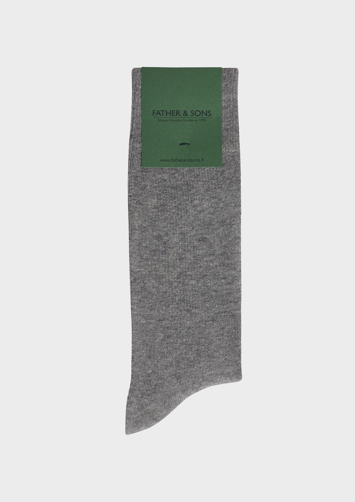 Chaussettes En Coton M Lang Uni Gris Moyen