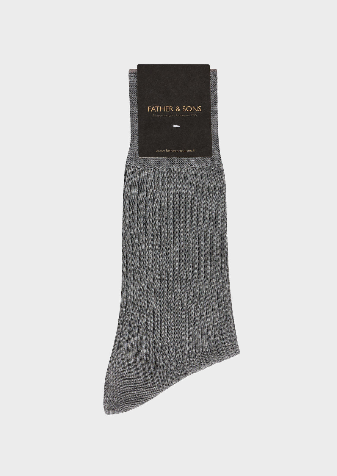 Chaussettes En Coton Fil D Ecosse Uni Gris Moyen