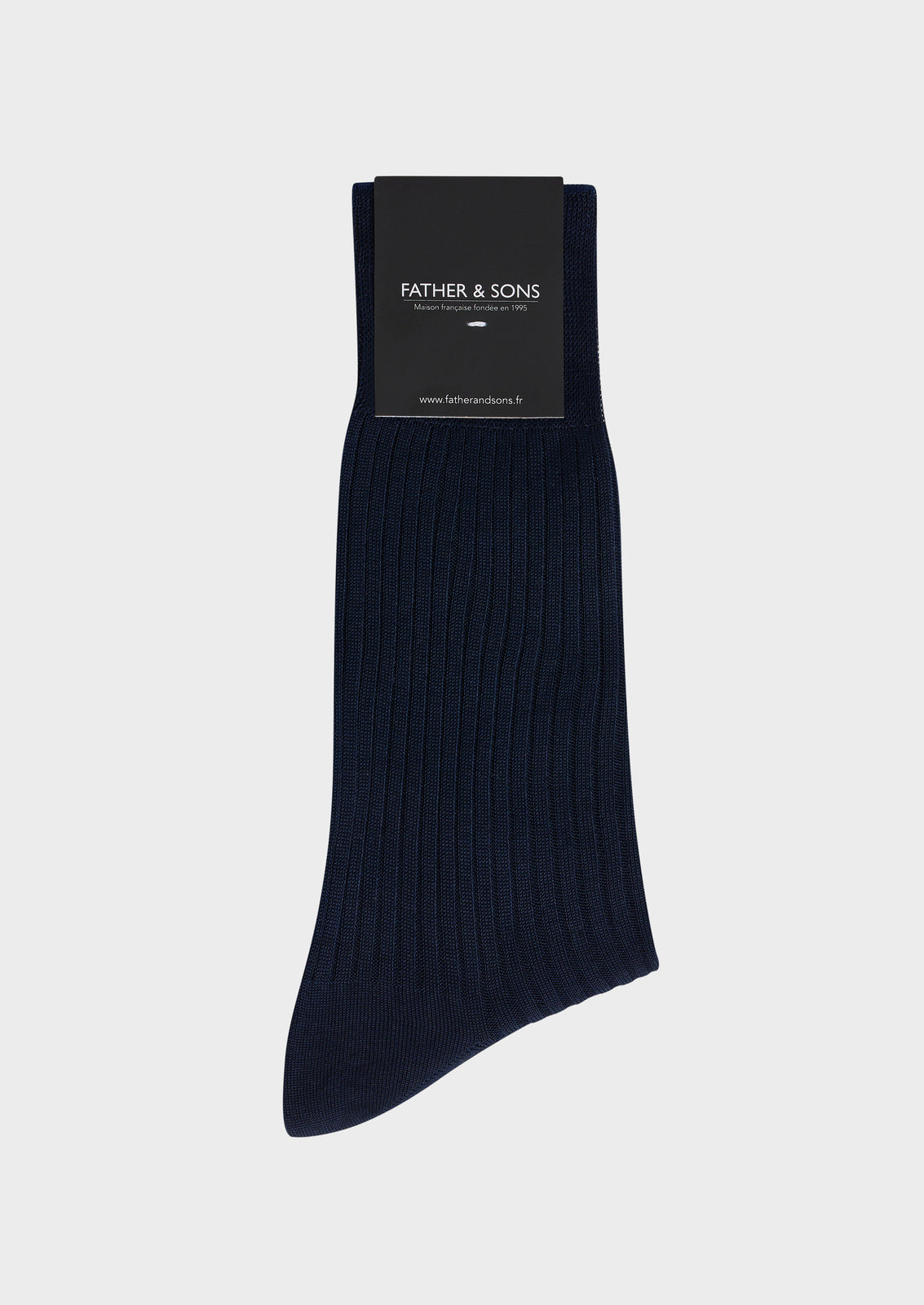 Chaussettes En Coton Fil D Ecosse Uni Marine