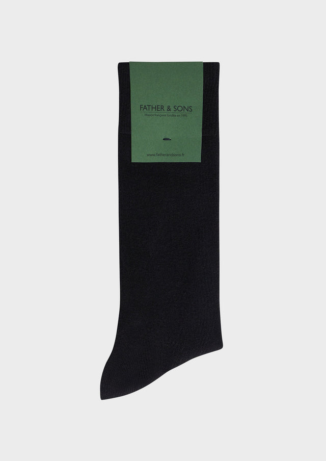 Chaussettes en coton mélangé uni noir