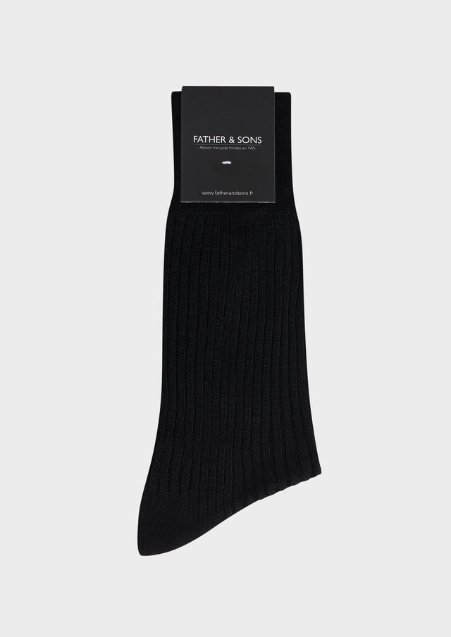 Chaussettes en coton fil d'Ecosse uni noir